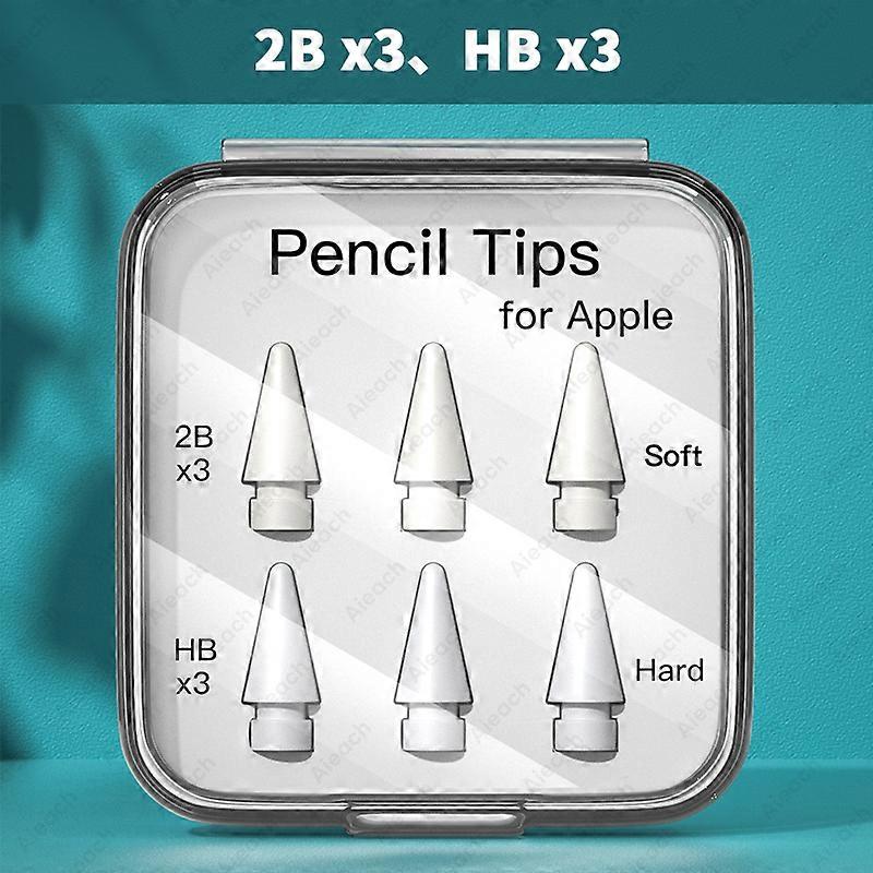 Pencil Tips For Apple Pencil 1st 2nd Generation Double Layer 2B & HB & Thin Tip For Apple Pencil Nib, Enough For 4 Years of Use