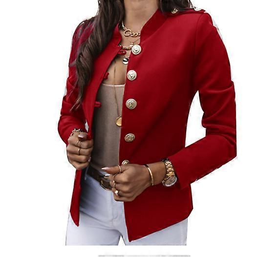 Blazer Jackets for Womens Mock Neck Button Jacket
