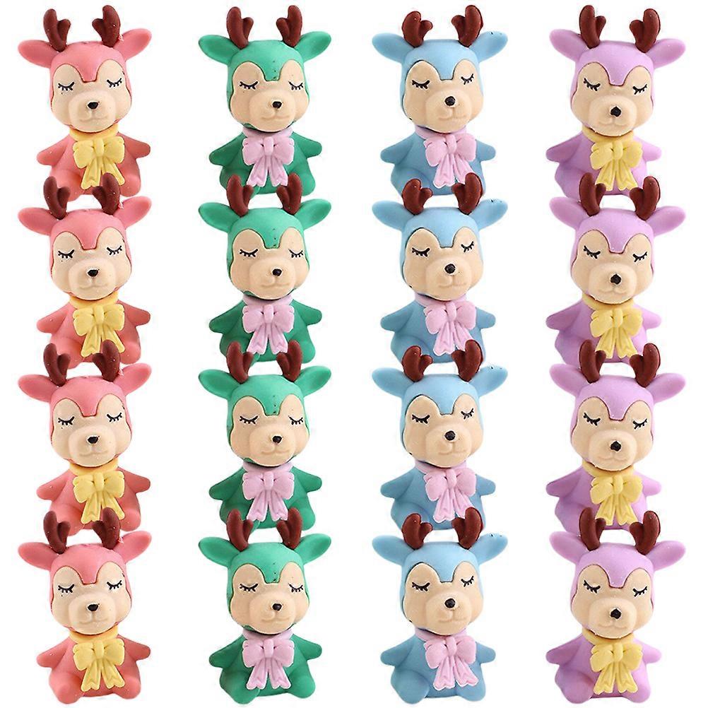 24pcs Detachable Erasers Multi-function Pencil Erasers Cartoon Mini Erasers Students Supply