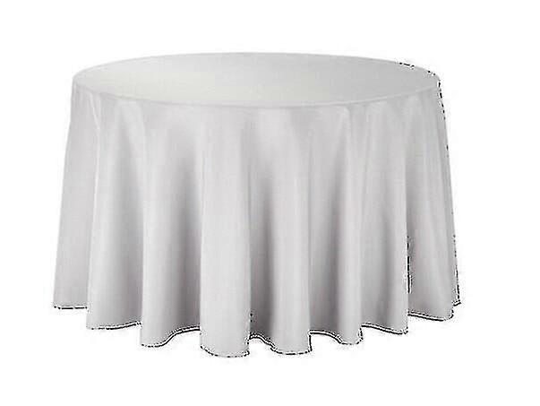 1 قطع مفرش المائدة المستديرة الأبيض لمناسبات الزفاف مأدبة فندق البوليستر عادي (320 * 320cm)