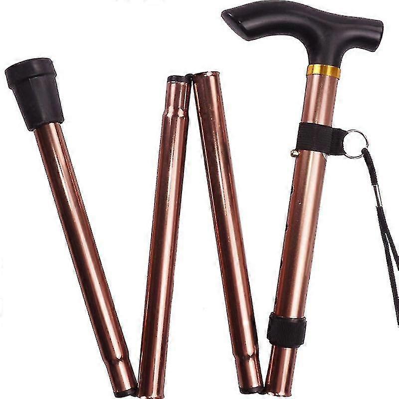 Folding Cane, Adjustable Mobile Auxiliary Non-slip Cane - F