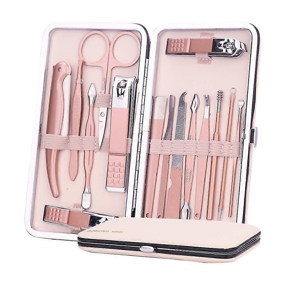 Neues, passendes Maniküre-Set, Pediküre-Set, 15-teilige Nagelschere, Nagelpflege, Nagelknipser-Etui, Nagelset