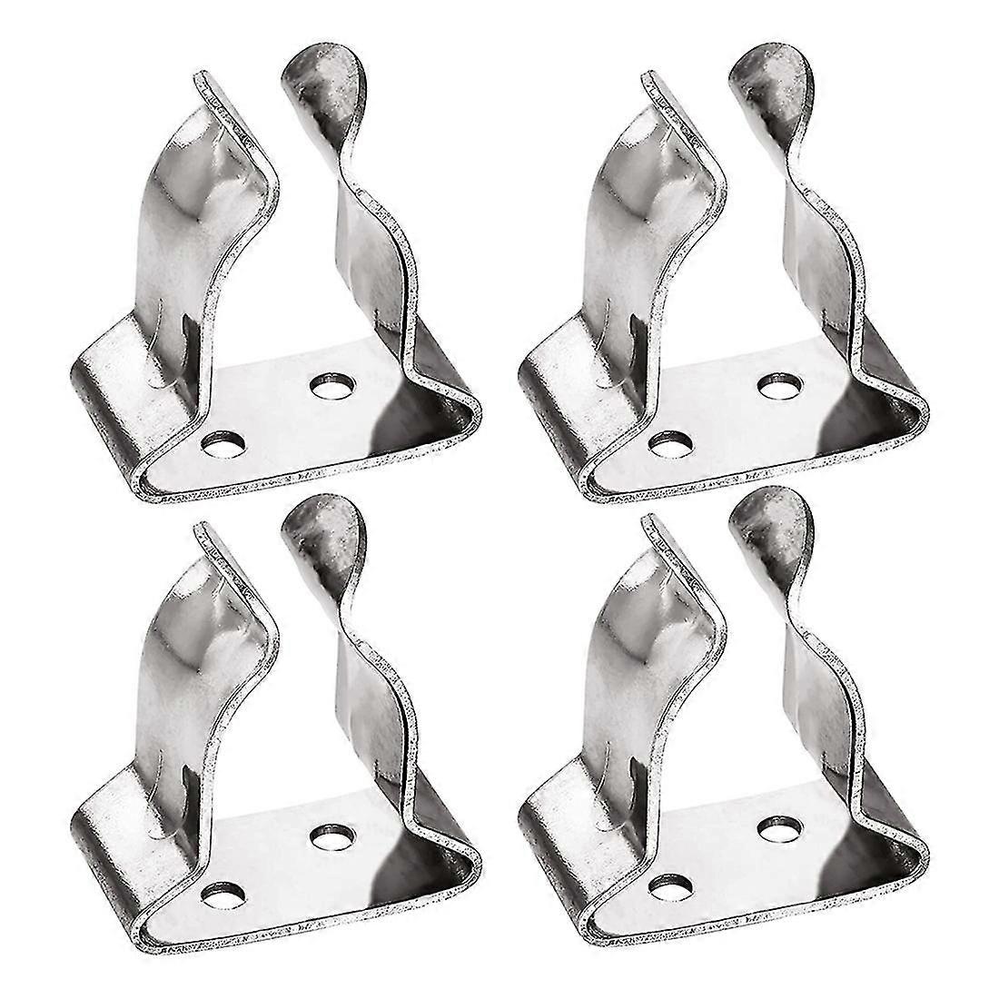 4 Pieces Of Stainless Steel Boat Hook Small Spring Clamp Holder Boat Oar Holders Spring Clip Silver