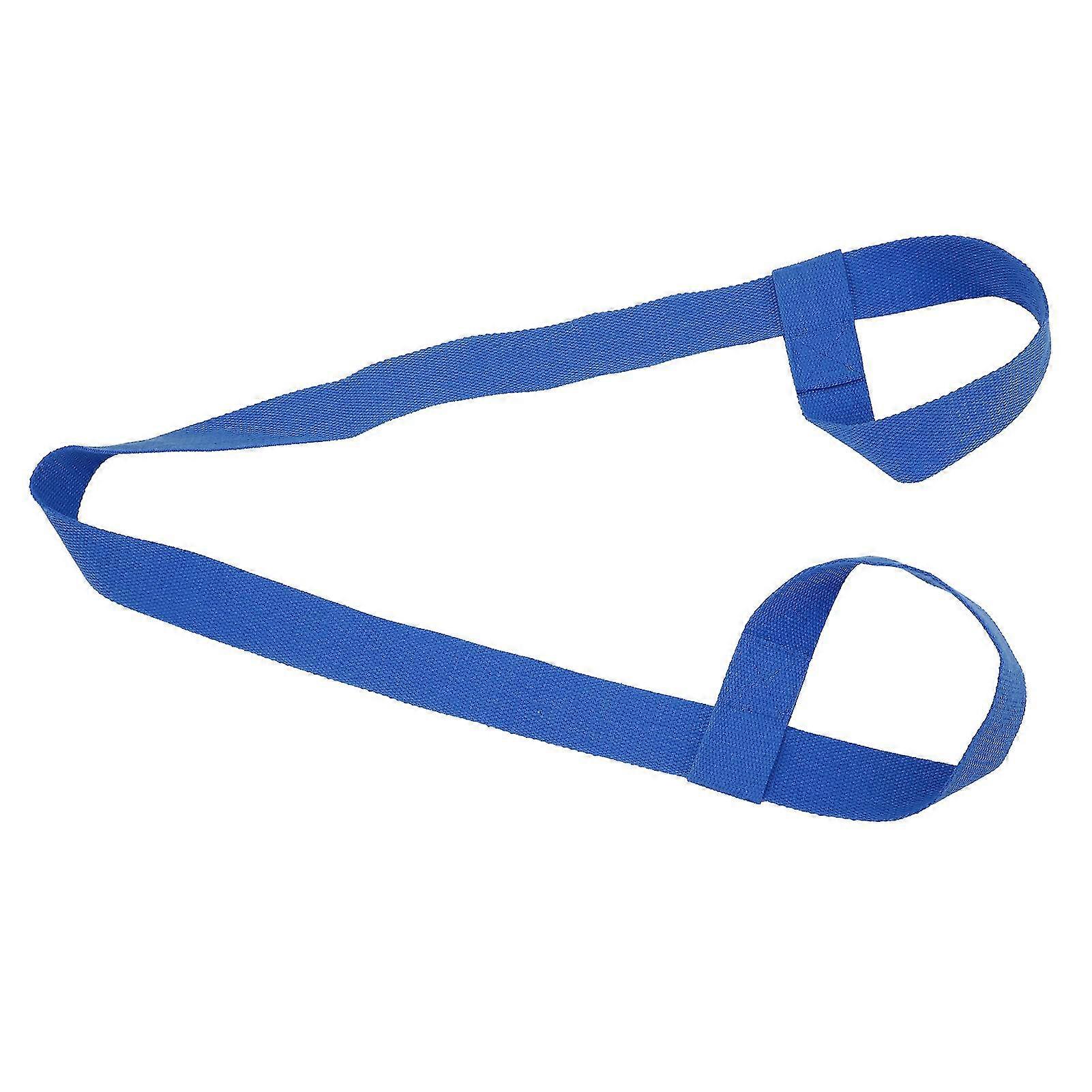 Blue Portable Adjustable Yoga Strap - Easily Fixed Soft Light Multifunctional Stretch Belt for Carrying