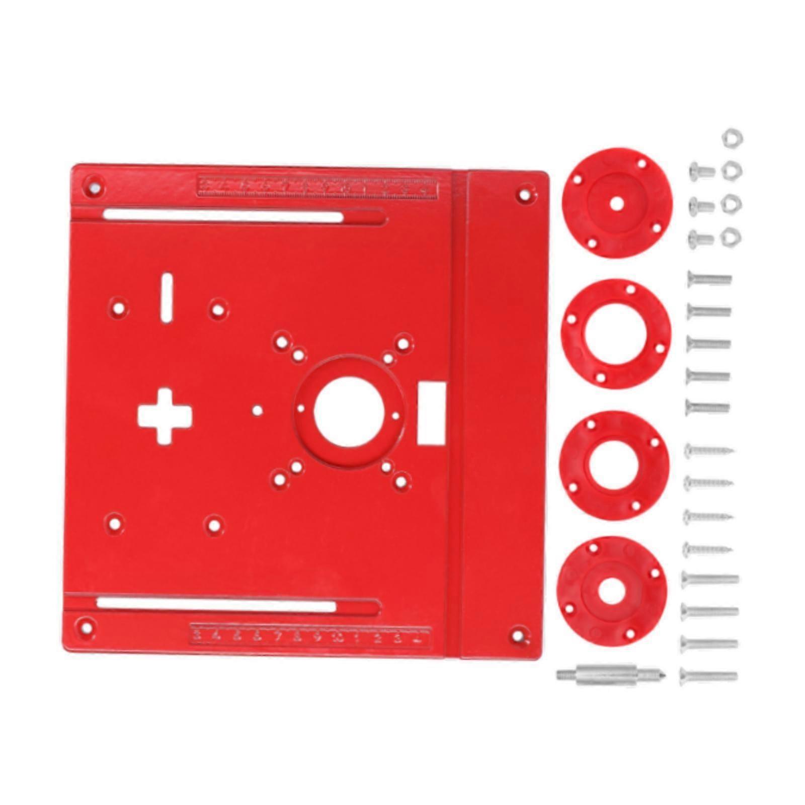 Piastra di inserimento del tavolo del router 9,6x9,4 pollici resistente all'usura Legno fresatura Flip Board rosso