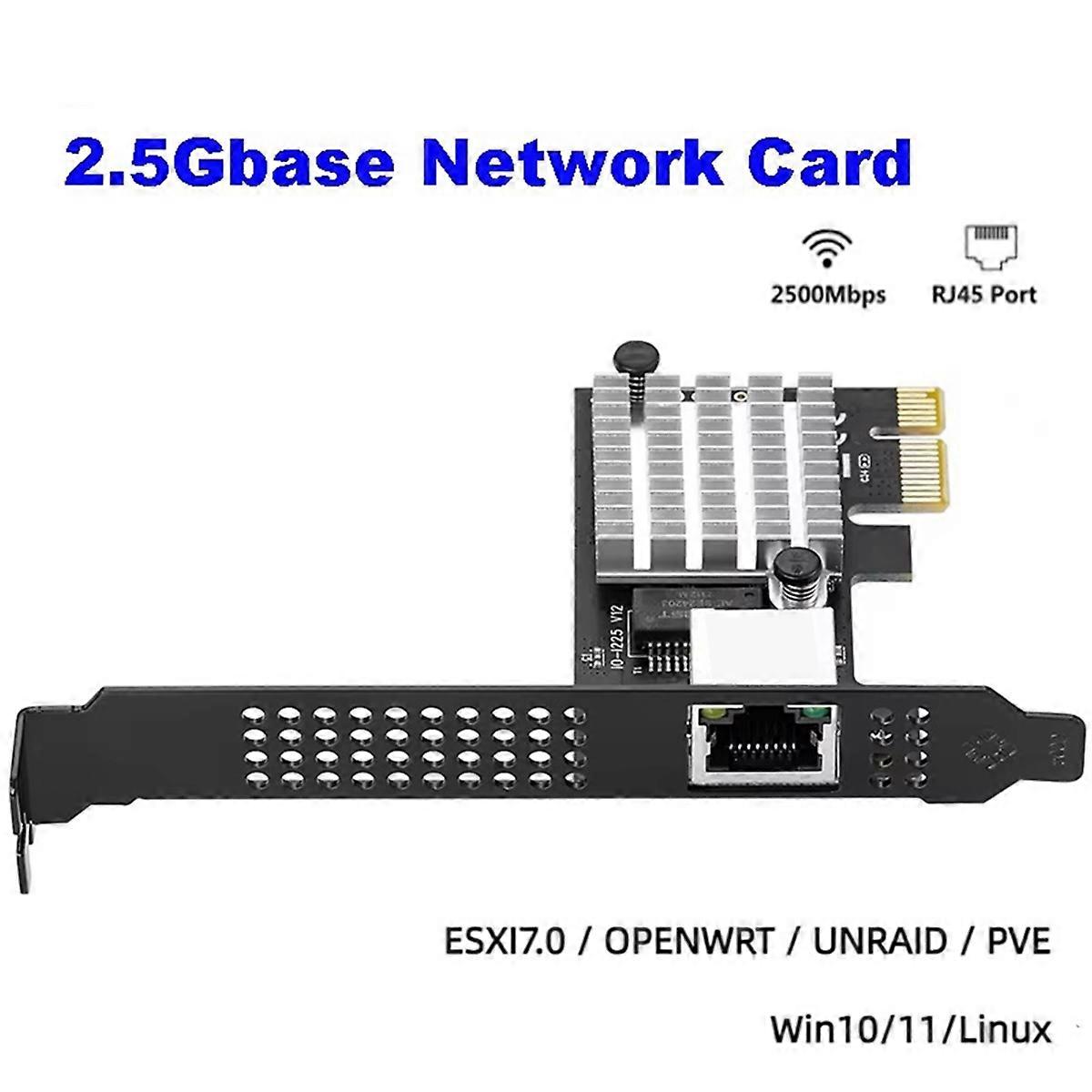 Game PCIE Card 2500Mbps Gigabit Network Card 10 100 1000Mbps RJ45 Wired Computer PCIe 2.5G Network Adapter LAN