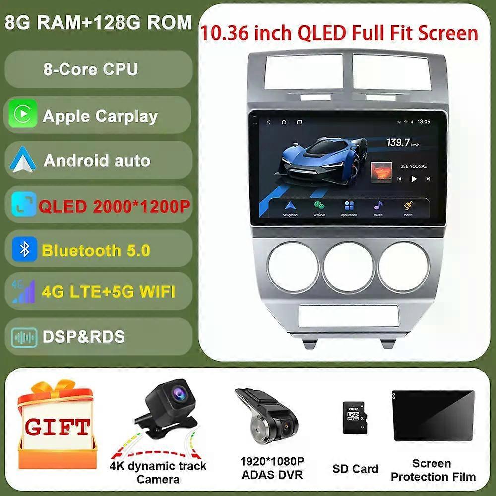 8g 256g For Dodge Caliber 2007 - 2010 Android Gps Navigation Car Radio Multimedia Player Carplay Dsp Autoradio Touchscreen Tv