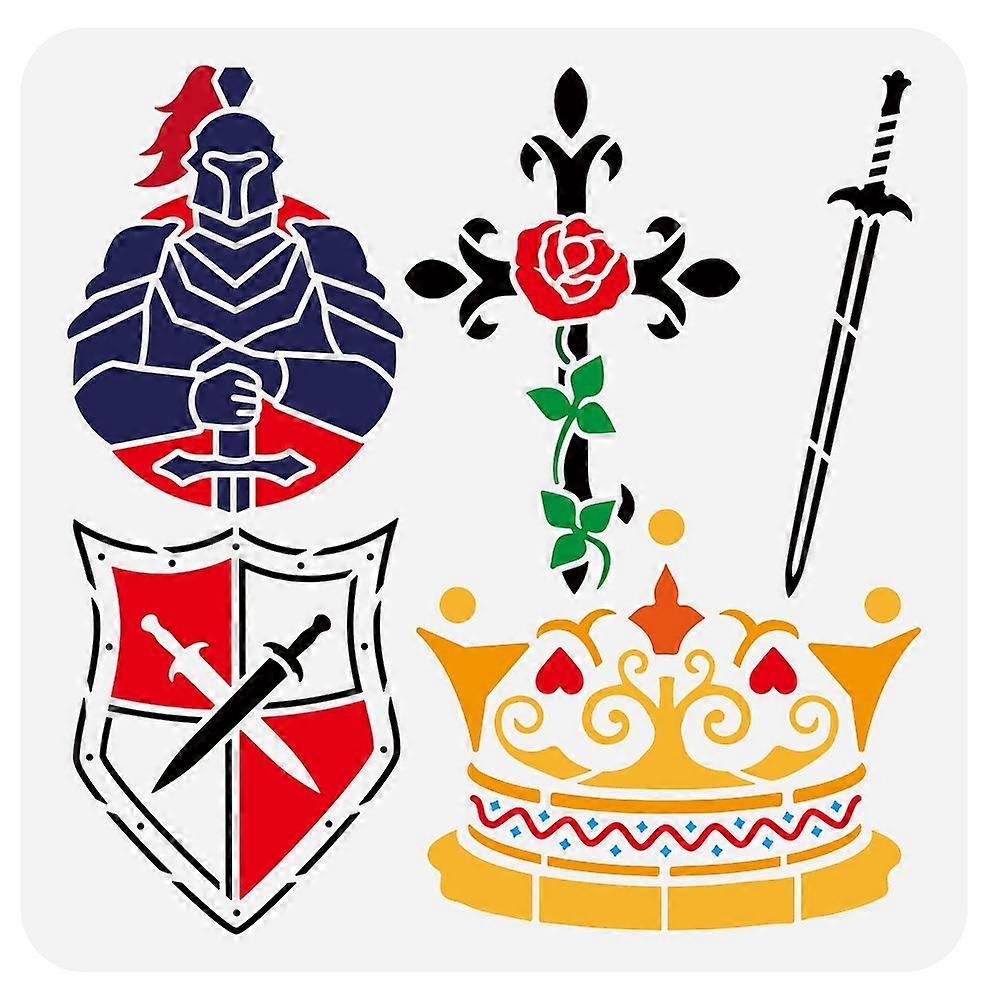 DIYスクラップブックフォトアルバムクラウンパターン30x30cmのための1pcペット中空描画絵画ステンシル