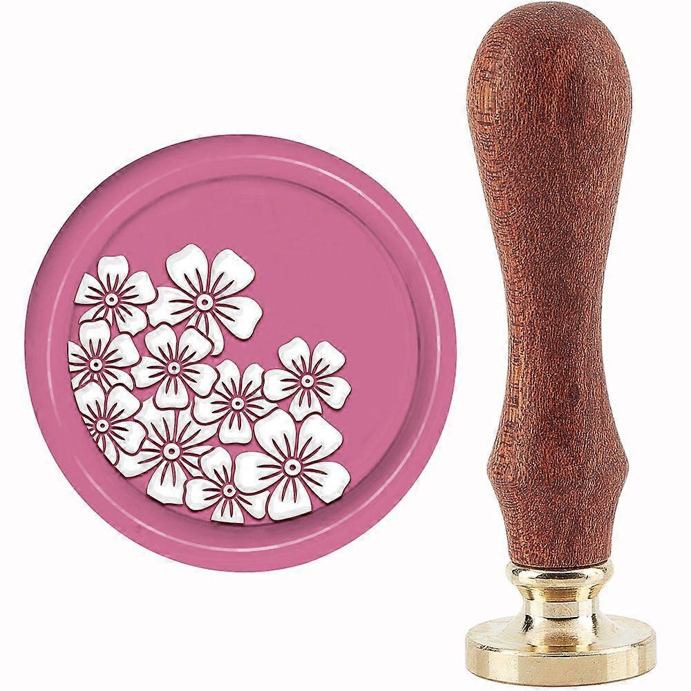 Brass Wax Seal Stamp with Handle for DIY Scrapbooking Flower Pattern 89x30mm