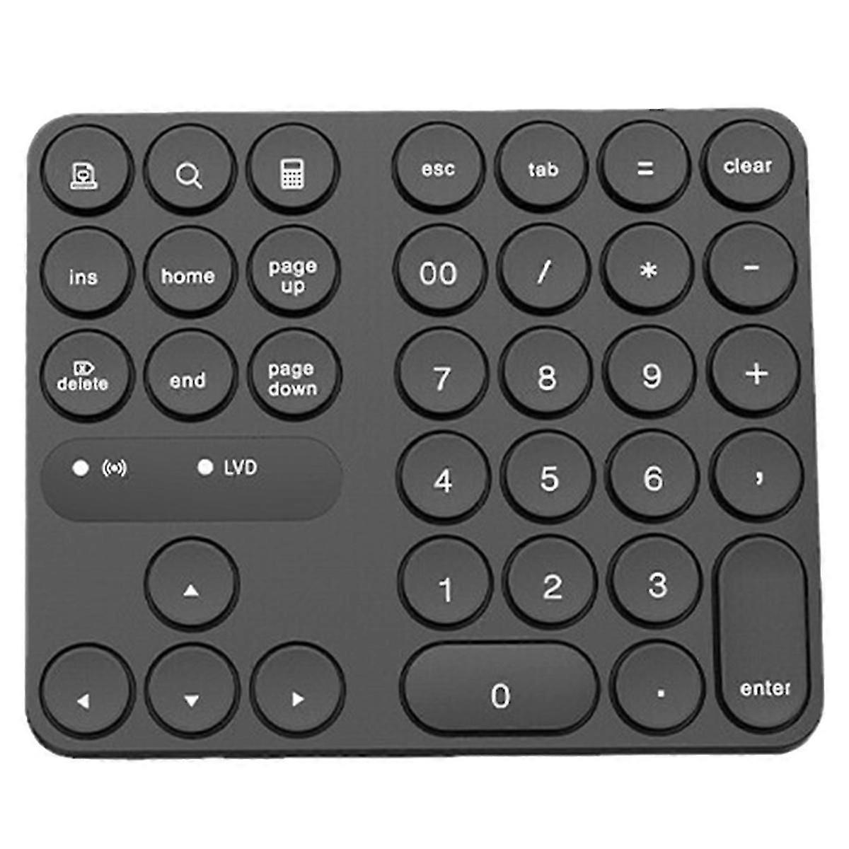 Rechargeable Double Bluetooth Number Pad Wireless Numeric Keypad 35-keys External Numpad Keyboard Data Entry