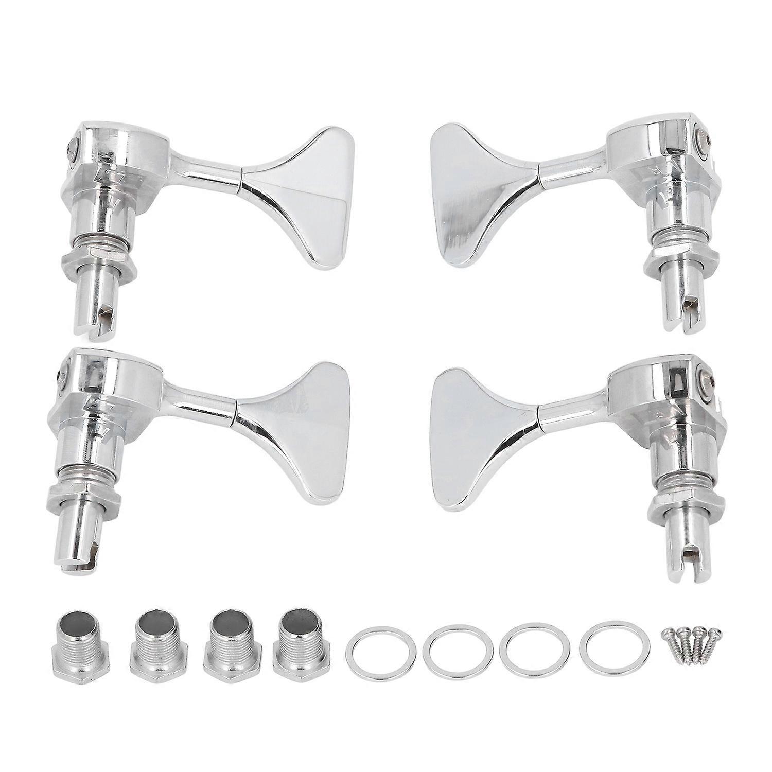 2R 2L Bass Guitar Tuning Peg Zinc Alloy 20:1 Gear Ratio Open 4 String Bass Machine Head Set