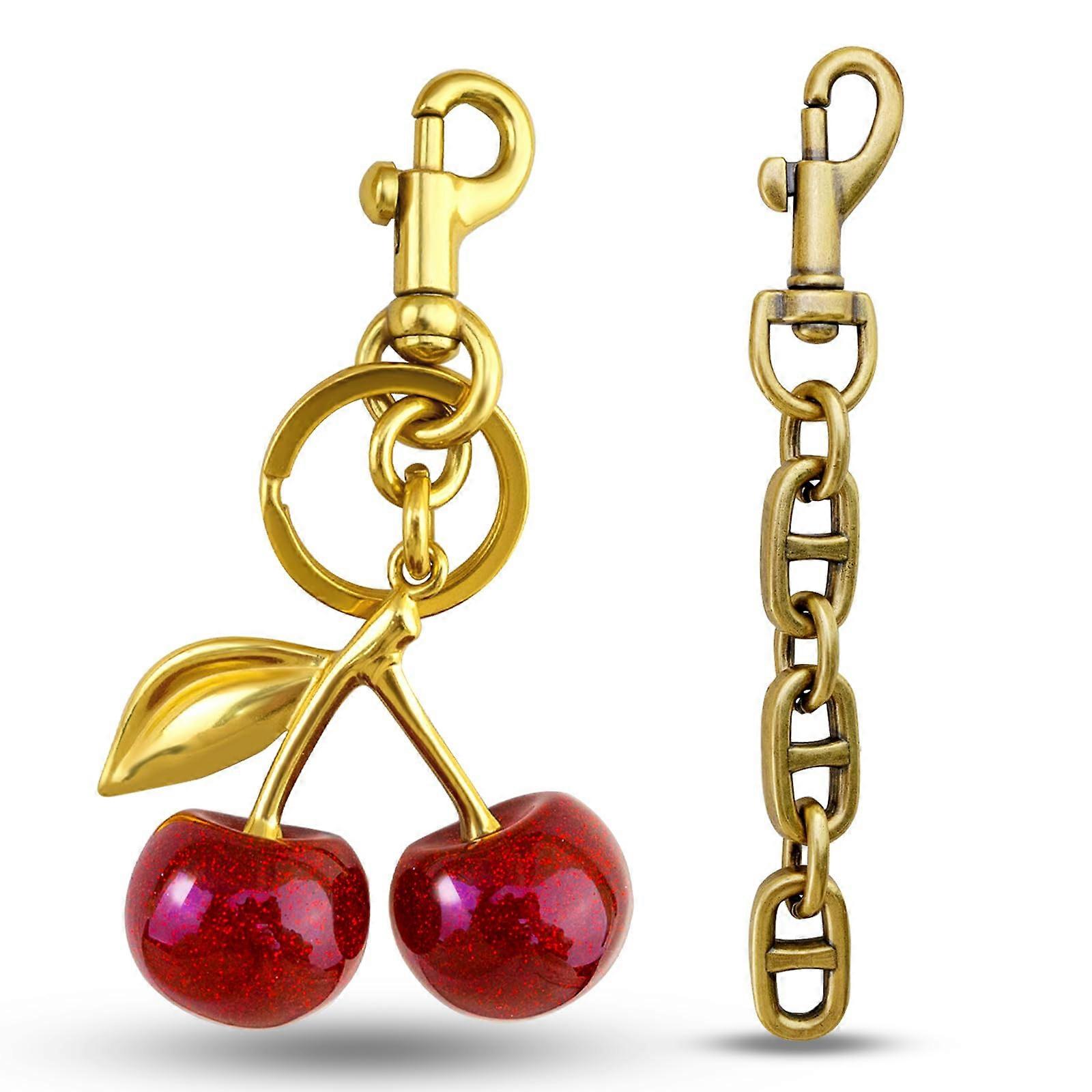 Cherry Keychain for Women, Extendable Cherry Design, Durable Material, Compact Size, Perfect for Bags and Keys