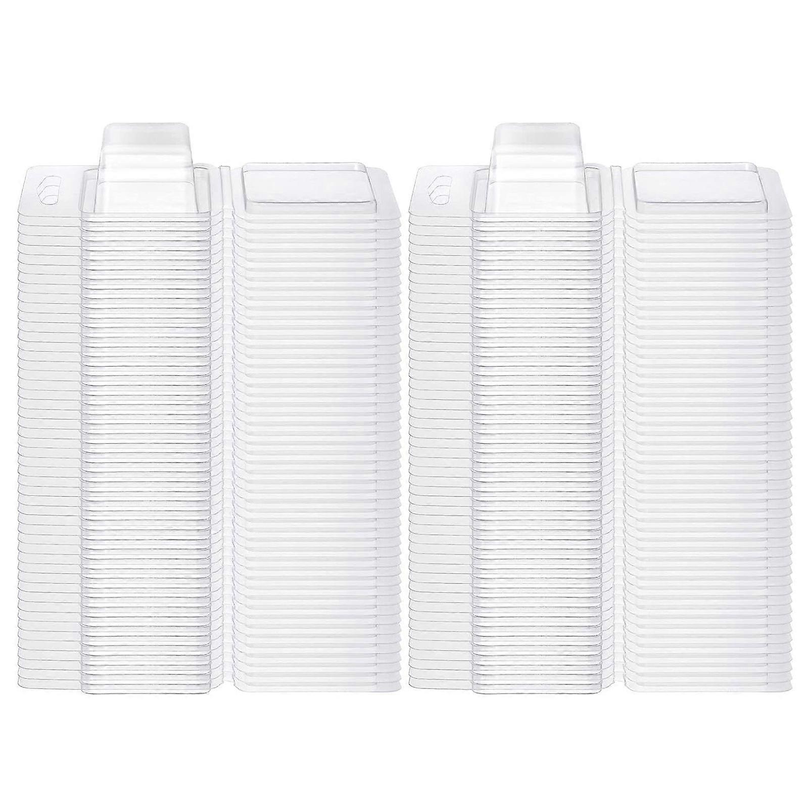 100Pcs Wax Melt Mold Clear Square Round Empty Plastic DIY Handmade Scented Candle Soap Making Mould Container