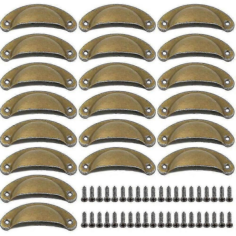 20家具ハンドル、ヴィンテージ家具ハンドル、ドアとキャビネット用ヴィンテージブロンズ、取り外し可能なハンドルのセット