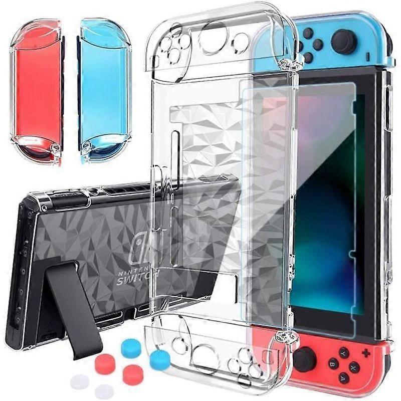 Case for Nintendo Switch Nintendo Switch Transparent Shell + Switch Screen Protector + 6 Thumb Grip