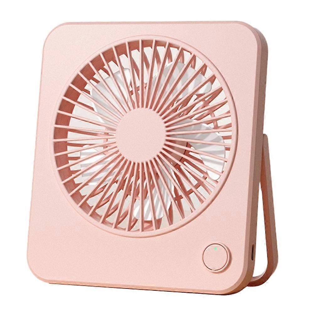 AS W70 Ultra Thin Desktop Mini Fan USB Charging 3 Speeds Cooling Fan with Foldable Stand - Pink