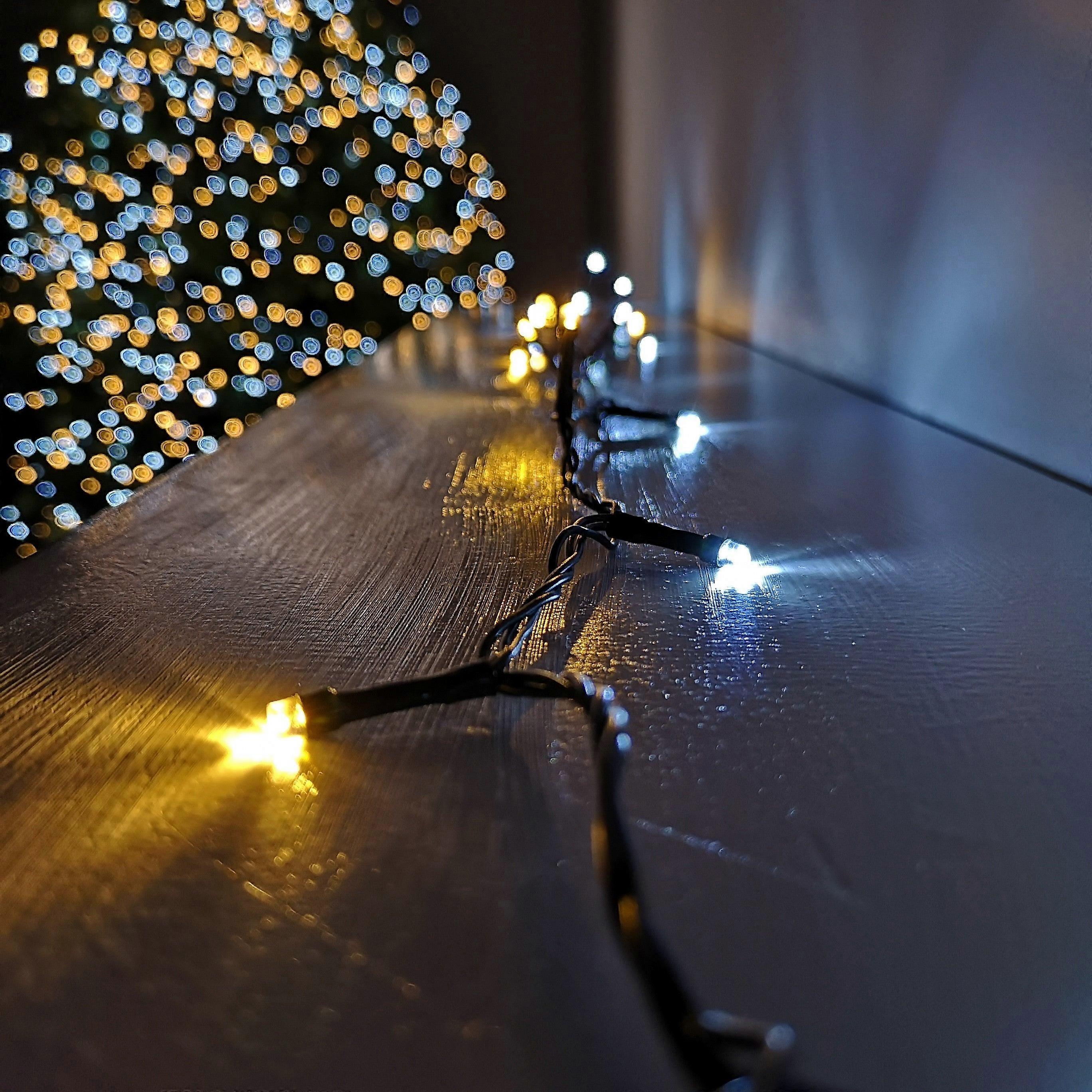 1000 Led 80m Premier Supabrights Indoor Outdoor Christmas Multi Function Mains Operated String Lights With Timer In Warm & Cool White