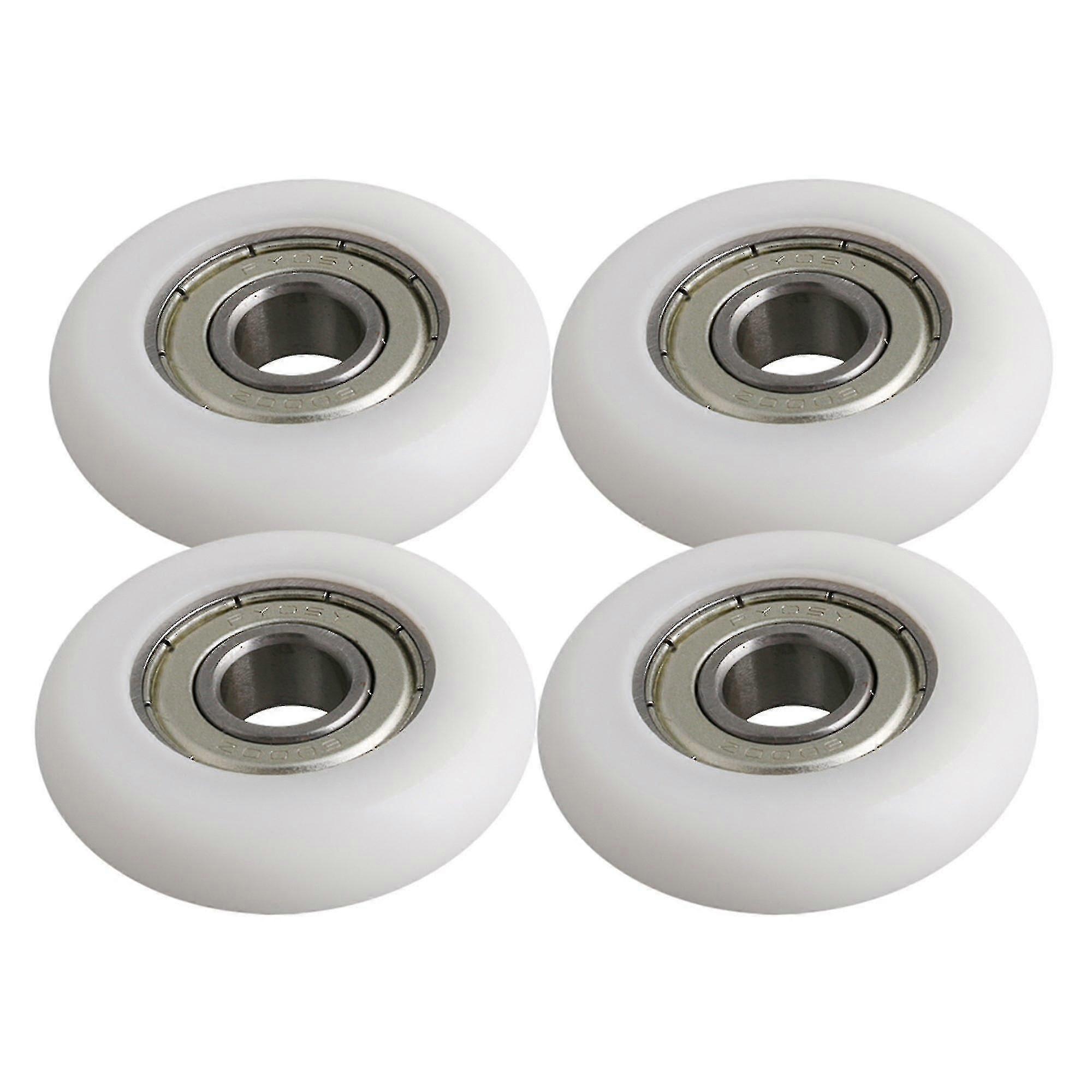 4pcsプラスチックボールベアリングプーリーラウンドホイール10x40x10mm荷重83kgホワイト