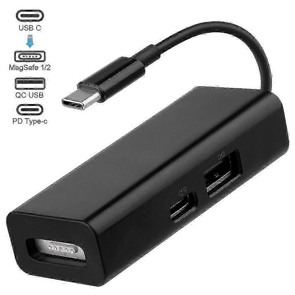 محول USB-C 3 في 1 MagSafe من النوع C إلى محول MagSafe 1/2 لأجهزة الكمبيوتر المحمولة