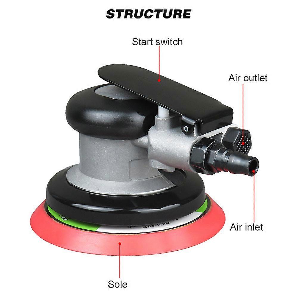 Pneumatic Sander Pneumatic Polisher Air Sander 5'' Air Palm Orbital Sander Grinder Sanding Machine Tool