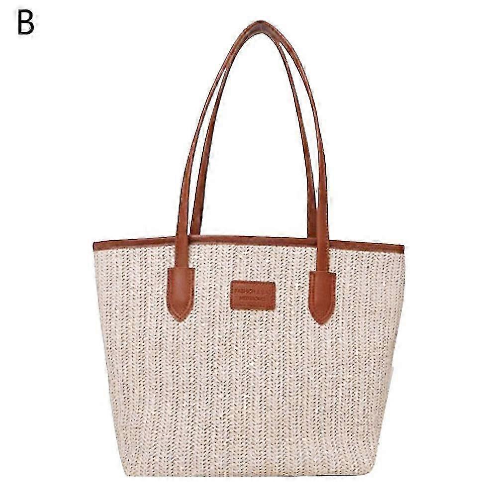 "Summer large capacity new straw bag women's bag niche design shoulder bag"