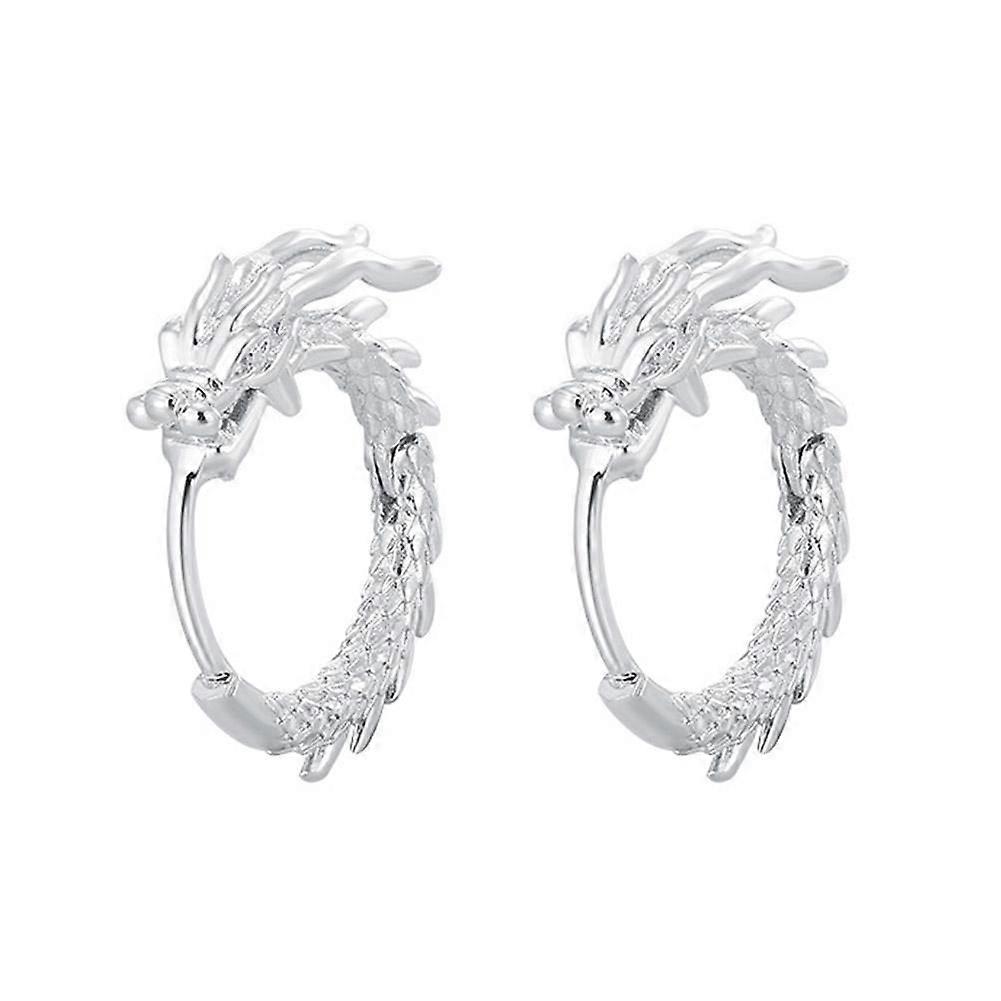 Vintage Year of The Dragon Earrings Simple Cold Wind Matching Ear Rings