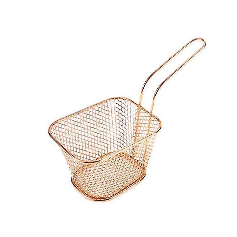 2Pcs Mini Square Fry Baskets 19*7.5*6.5cm Frying Fries Chips Baskets French Fries Desk Kitchen Cooking Tool