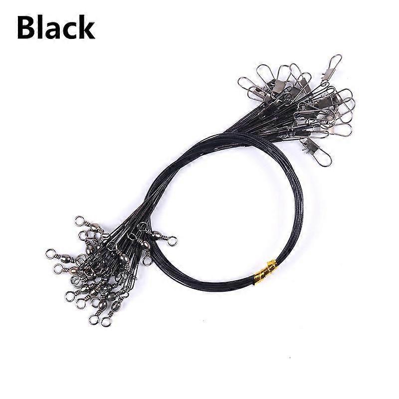 1PC Sport Stainless Steel Wire Anti-bite Line Fishhook Line Fishing Leash With Swivel Rolling
