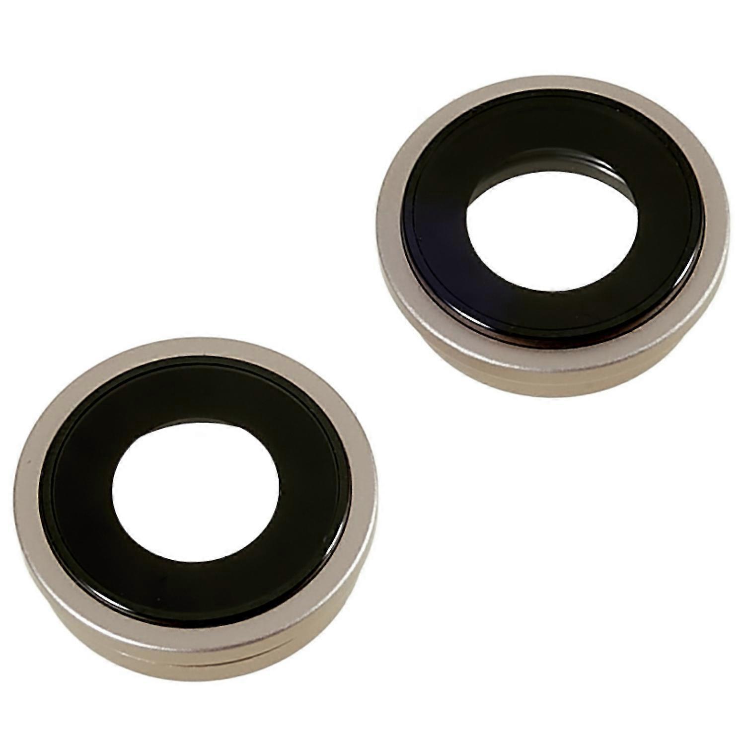 For iPhone 14 1 Set Rear Back Camera Lens Ring Cover with Glass Lens (without Logo)-Starlight,