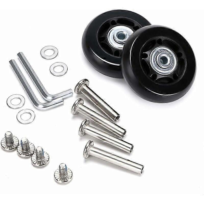 Caster Set of 2 Rubber Swivel Replacement Wheels 60 x 18 mm