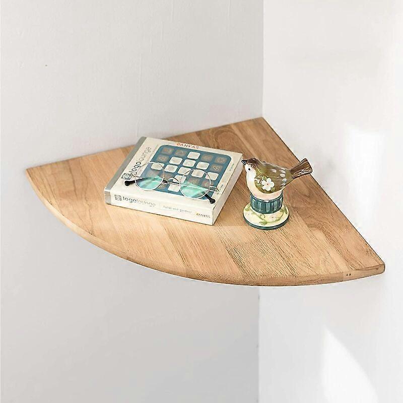 Efficient Corner Utilization Shelf For Living Room, Kitchen, Solid Wood Floating Shelf With Handcrafted Artisan Quality, Fan-Shape Design, Easy