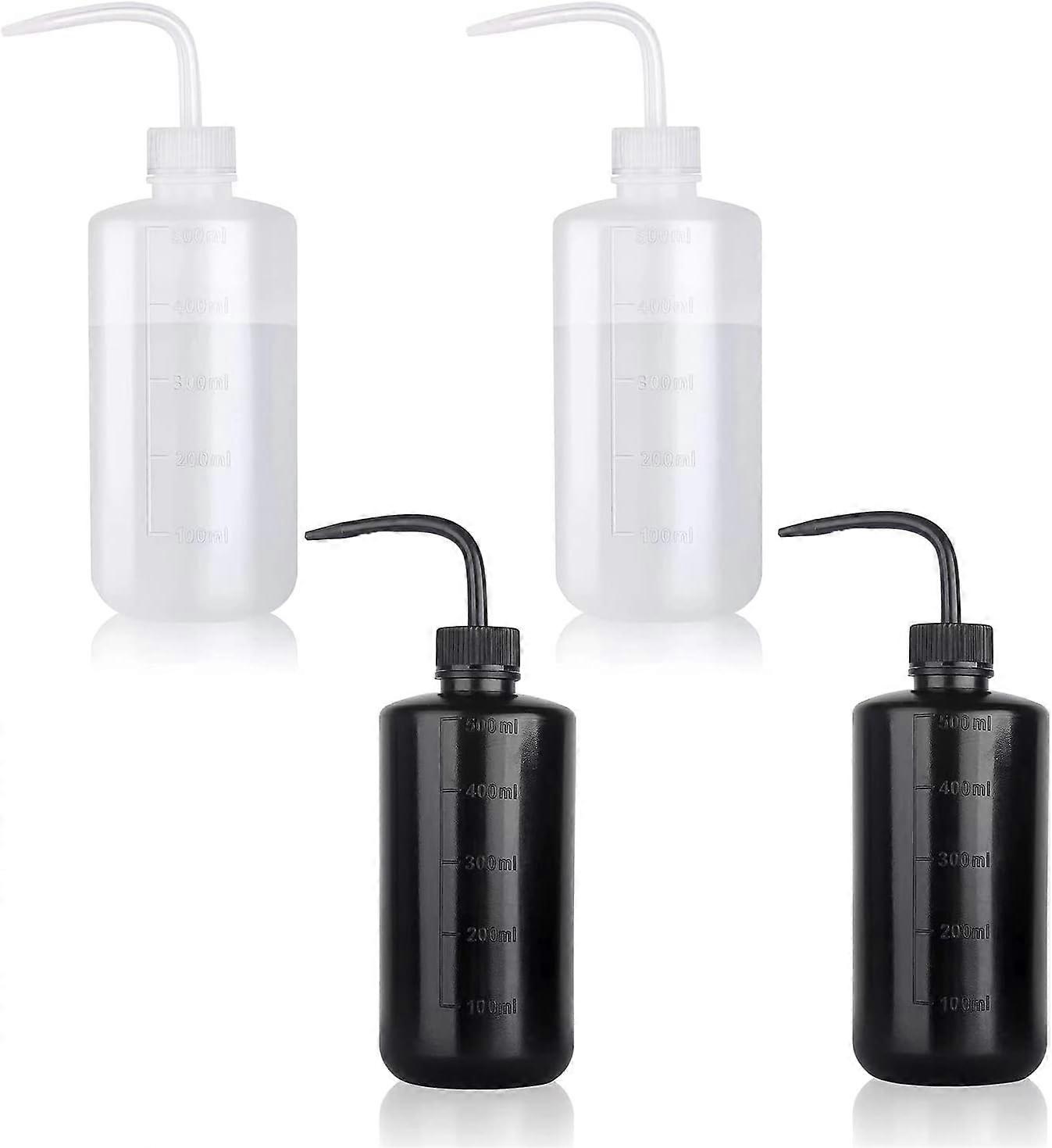 Easy To Use Squeeze Bottle, Multi Purpose Use Tattoo Wash Bottle 500ML with Visible Water Scale for Lightweight Portable (4PCS)