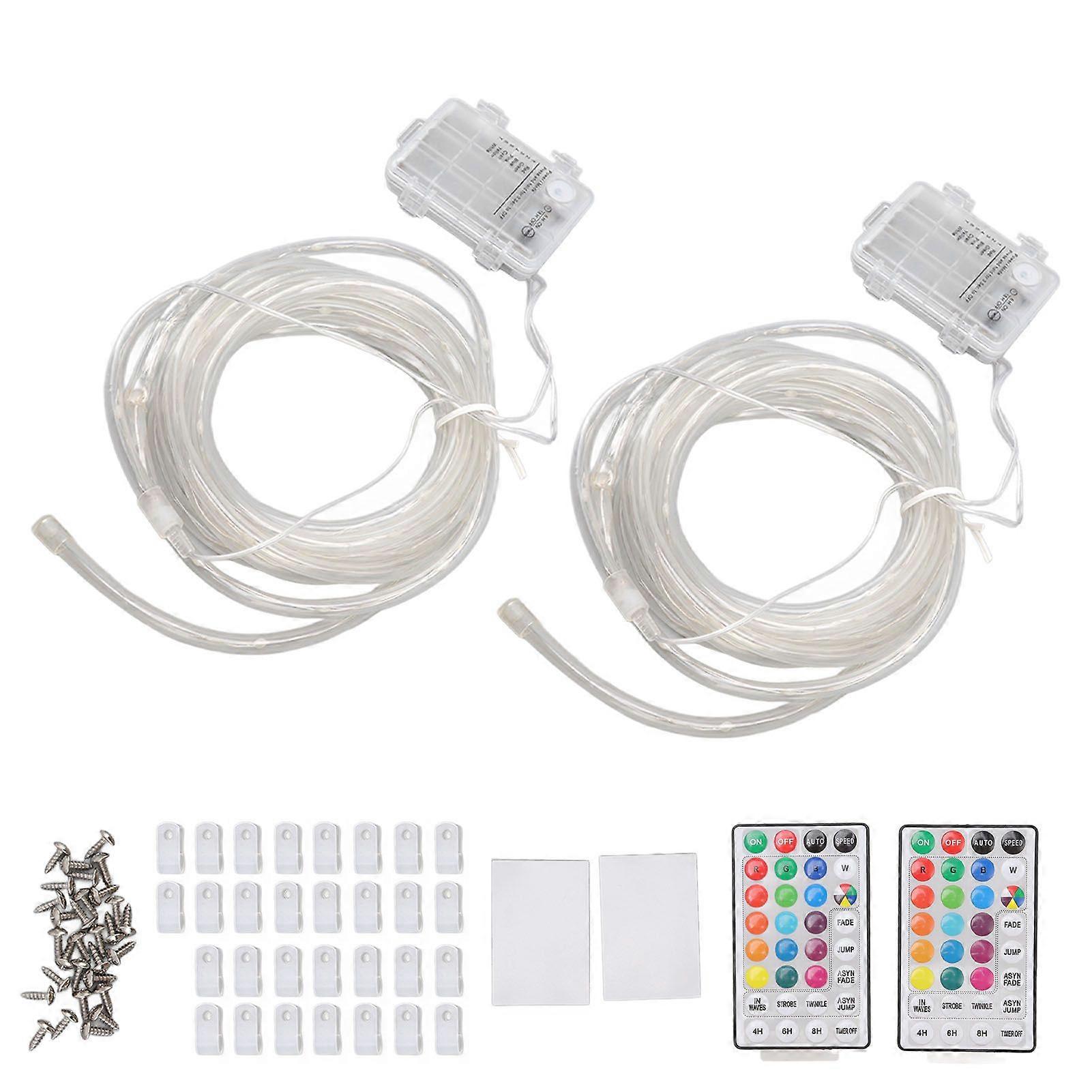 2 Pack Trampoline Edge LED Lights 16 Colors Waterproof Remote Control Trampoline Lights Suitable for Night Use