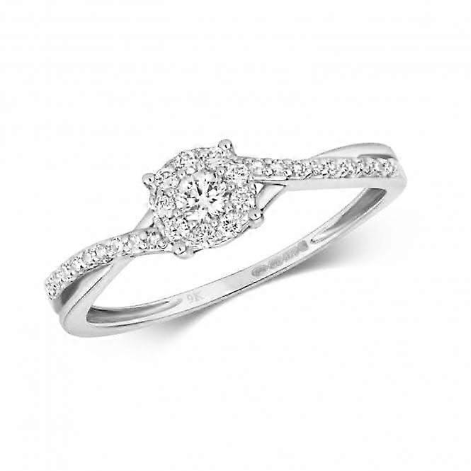 Diamond Jewellery 9ct White Gold Diamond Twist Shoulder Ring RD548W