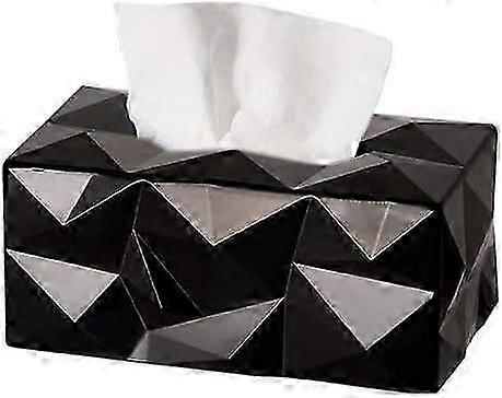 Simple creative geometric modern rectangular small tissue box household items - Black 21x9.5cm