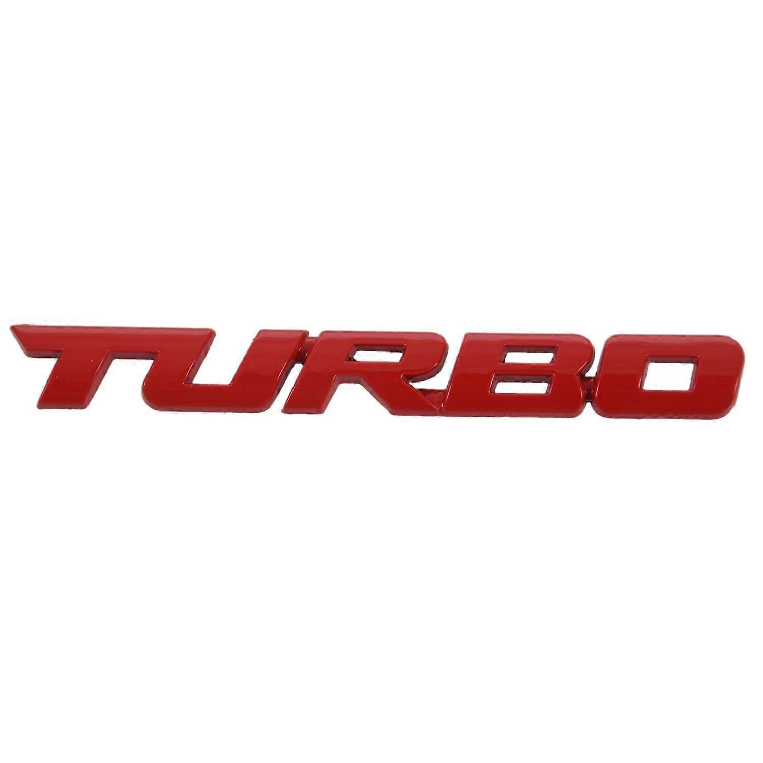 TURBO Universal Car Motorcycle Auto 3D Metal Decal Sticker, Red