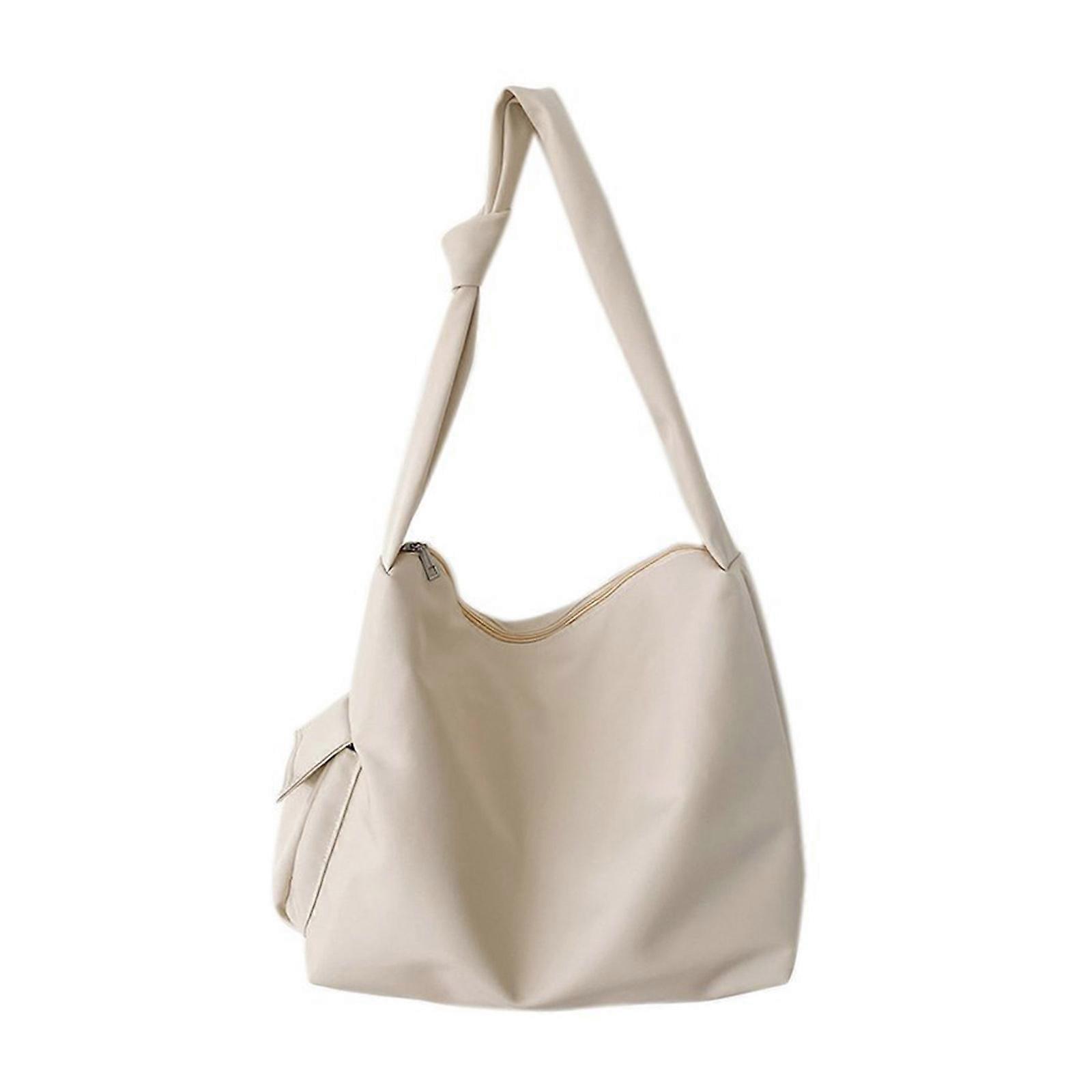 Torba Crossbody o dużej pojemności dla kobiet Mężczyźni Dopasowana torba na ramię Torba listonoszka w jednolitym kolorze Prosta torba na zakupy w kolorze białym