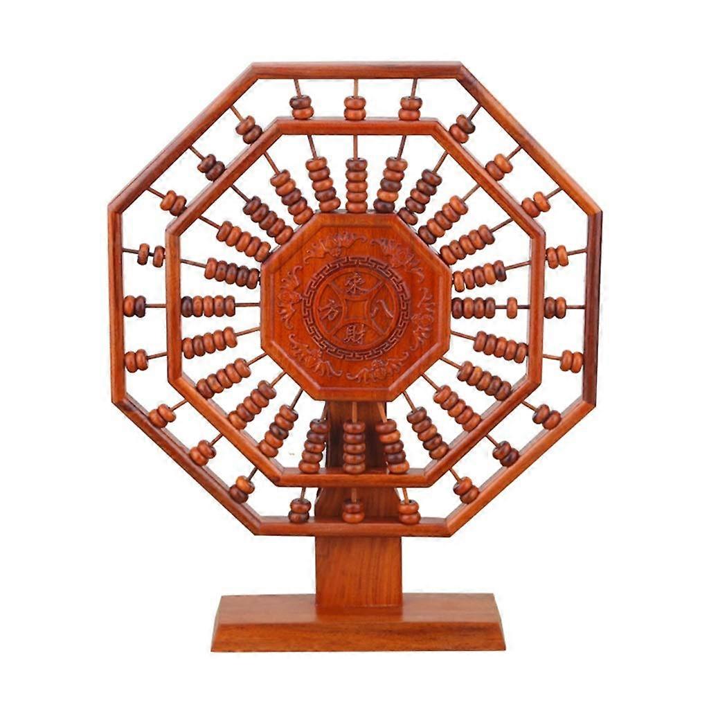 Standard Chinese Retro Rotatable Abacus with Wooden Frame, Beaded Counting Rows, Classic Educational Toy for Kids