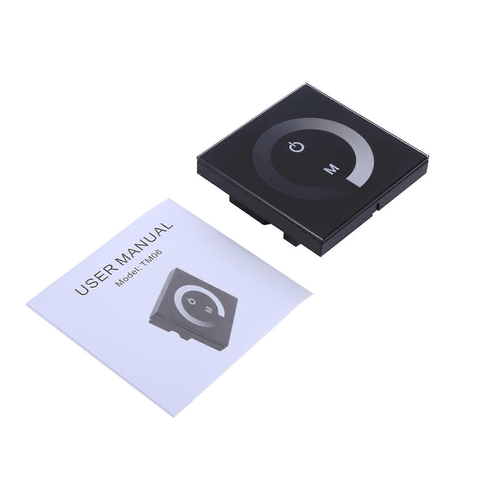 Monochrome Touch Panel Wall Dimmer LED Strip Light Controller DC 12V-24V Black