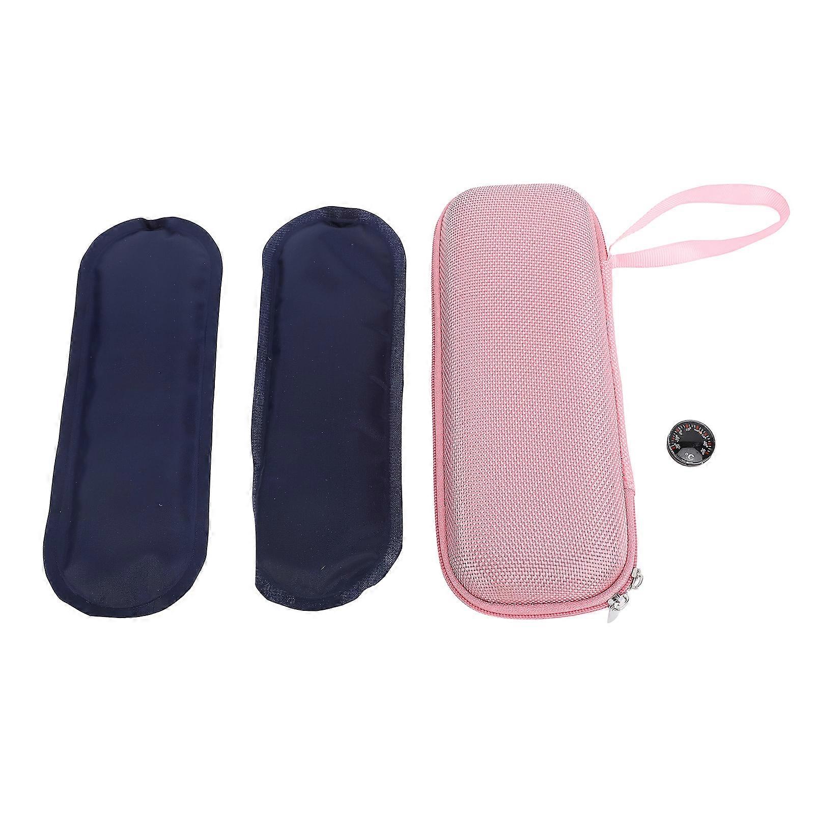 Insulin Cooler Case Portable Insulated Insulin Cooling Bag with 2 Ice Pack for Insulin Pen Medication Roseate