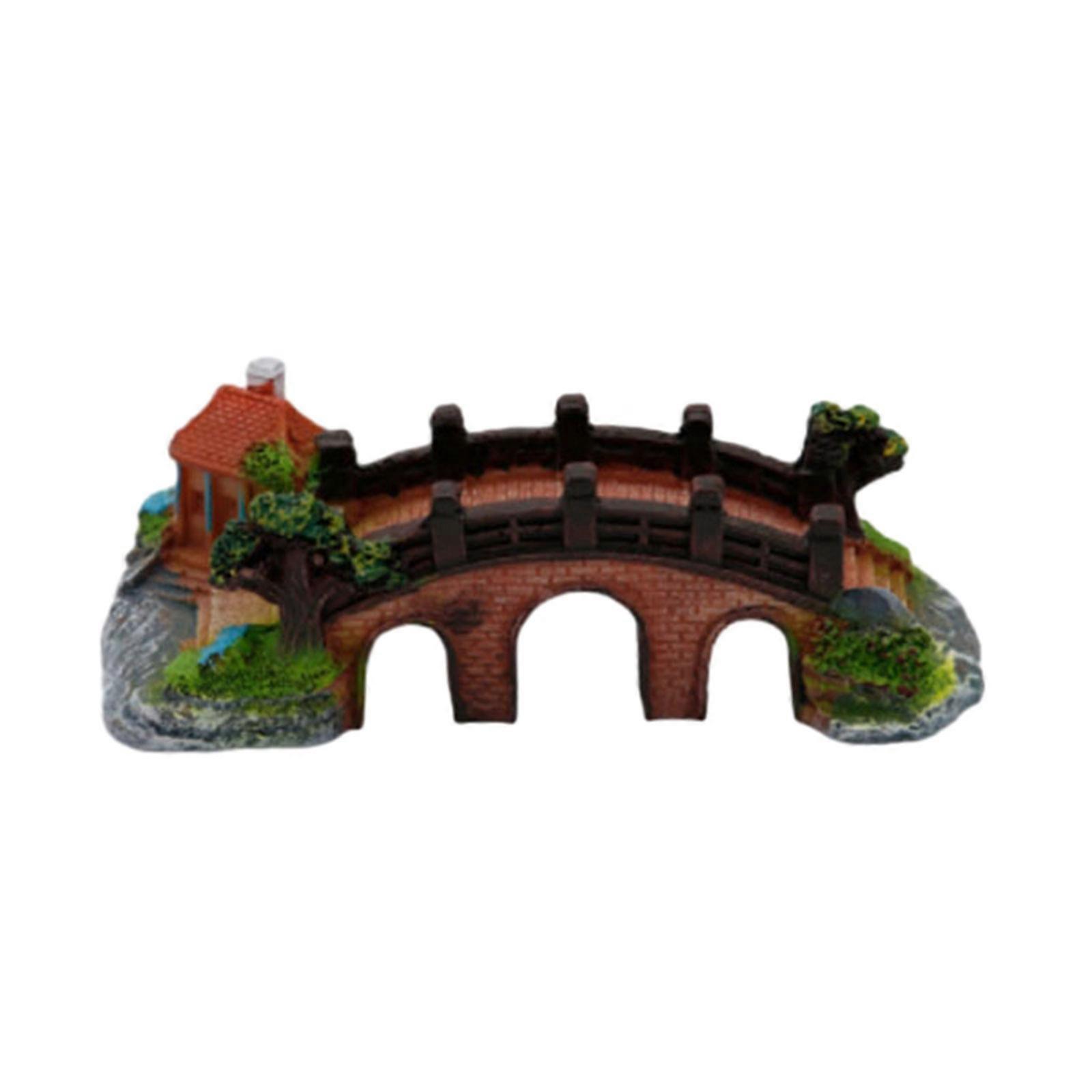 Traditional Bridge Art Crafts Fish Toy Hideouts Pavilions FishTank Landscaping Shrimp Breeding Ornaments M