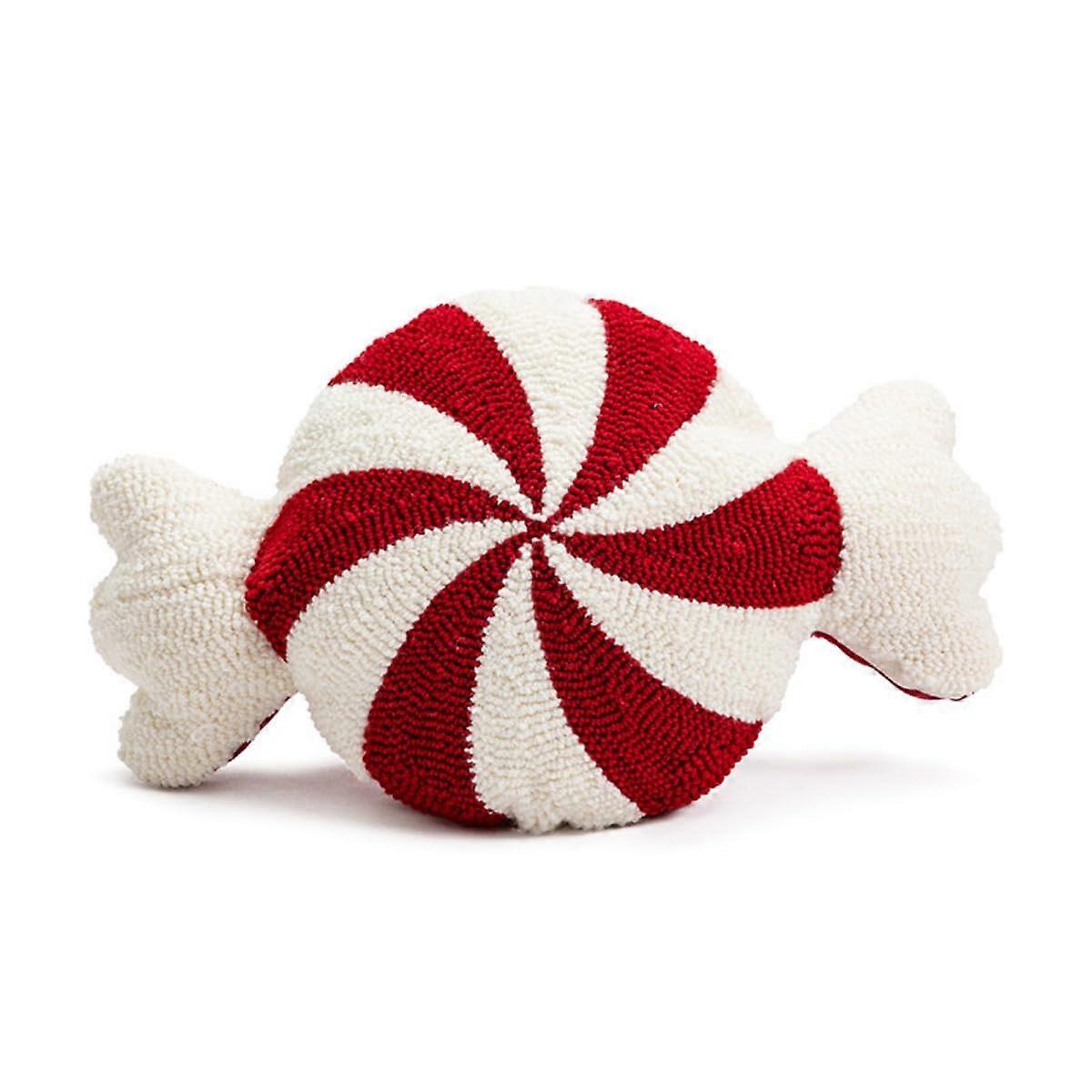 Decorative Red and White Throw Pillow Case for Sofa Xmas Candy