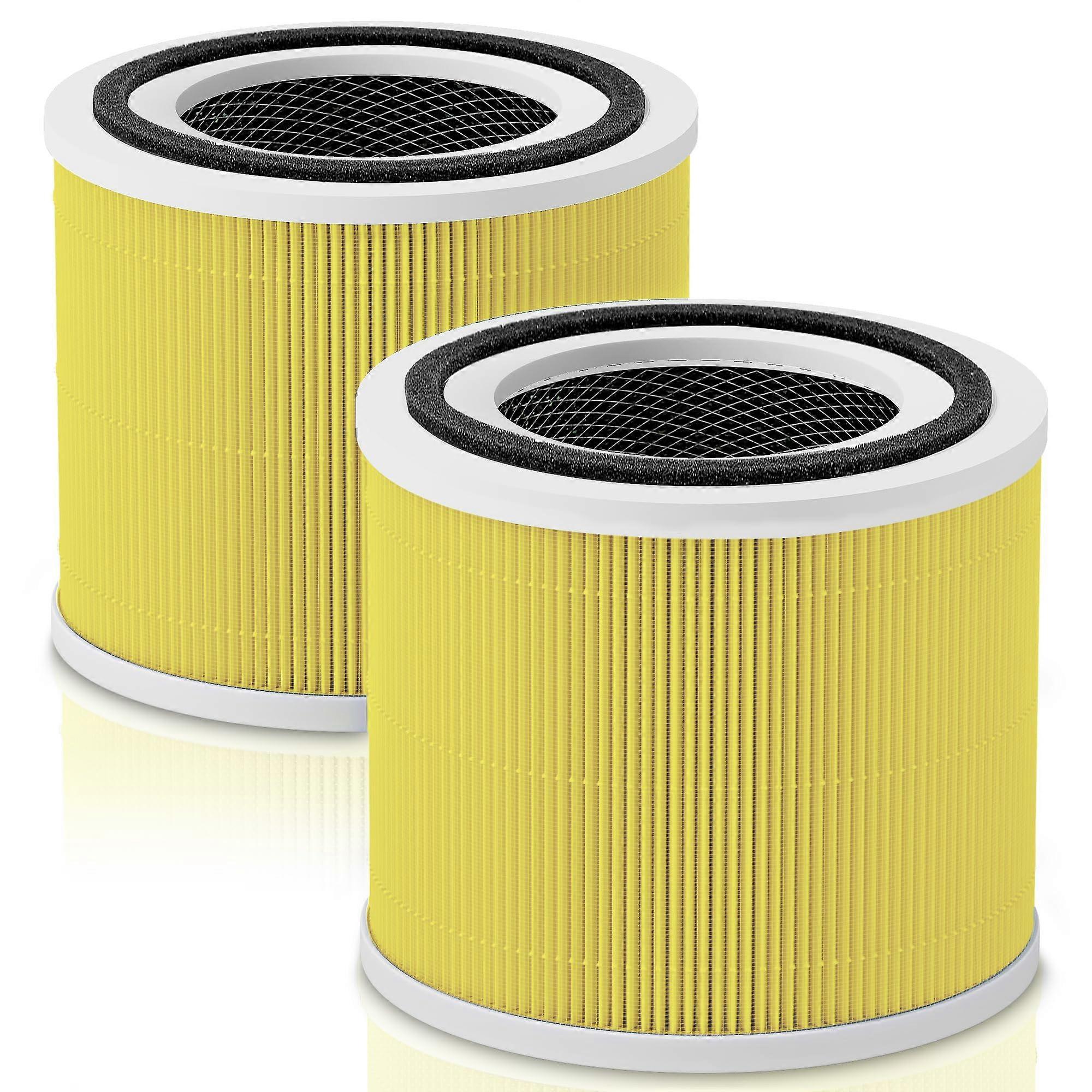 2 Pack Replacement Filter H13 3-in-1 HEPA and Activated Carbon for Air Purifier