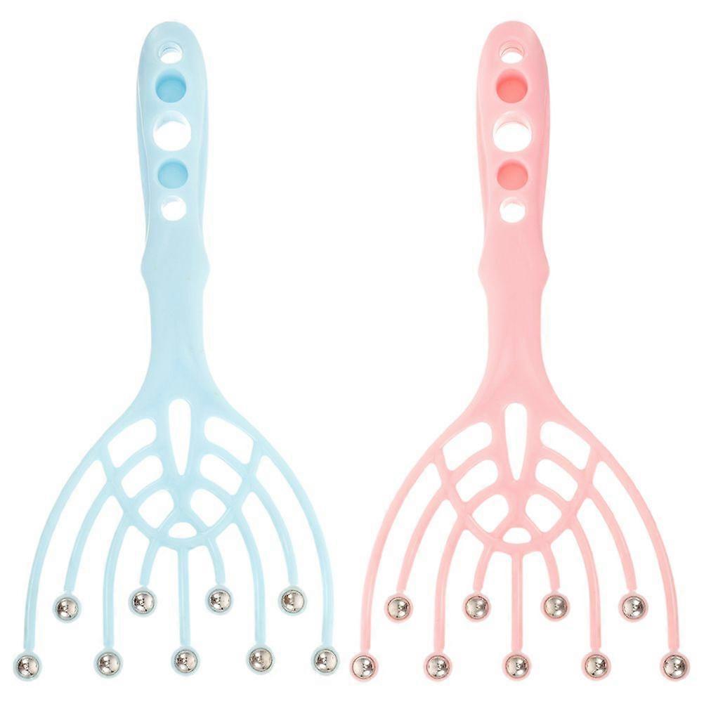 2pcs Scalp Massager Handheld 9 Claws Plastic Manual Head Massager For Deep Relaxation Office Home Spa Manual Head Massager