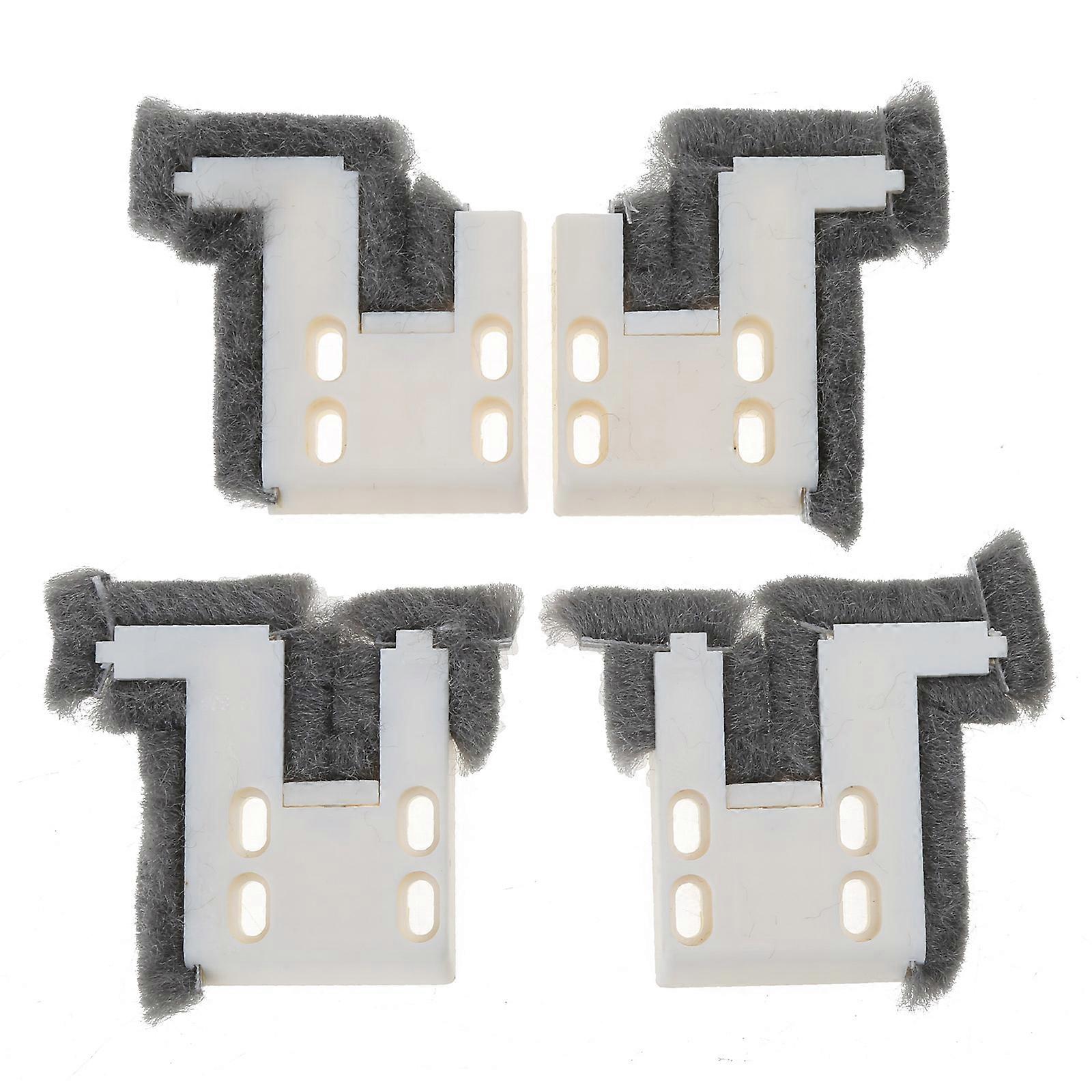 4pcs Sliding Window Buffer Block Up Down Track Sealing Wind-proof Brush Strip  White