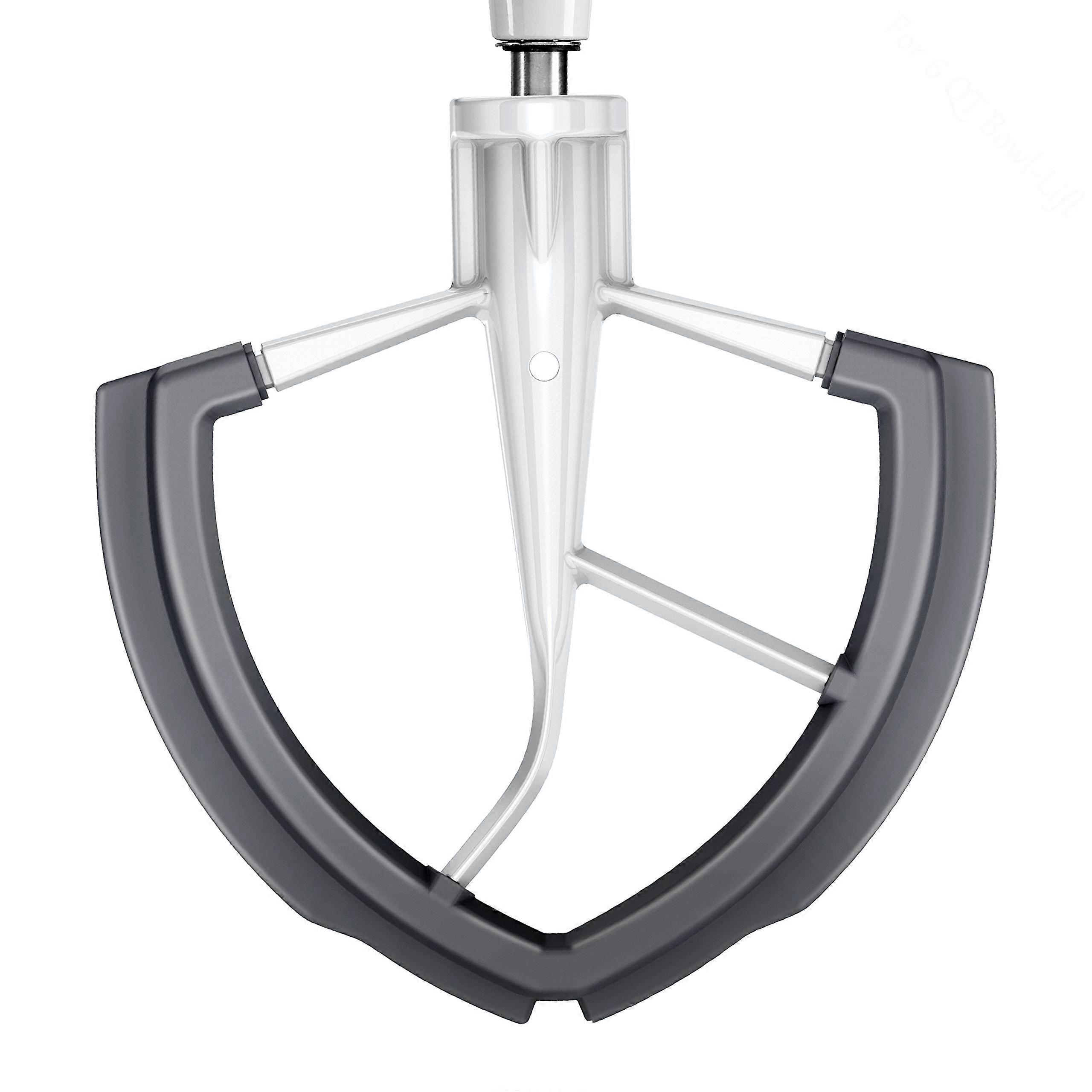 Flex Edge Beater for KitchenAid 6QT Bowl-Lift Stand Mixer, Double Silicone Edge Mixer Paddle, White Attachment