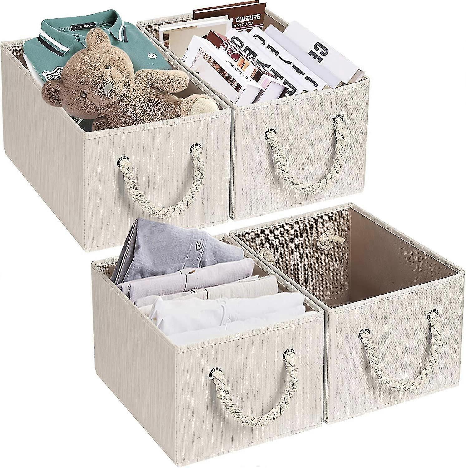 Storage Cubes Foldable Cube Storage Bins Organizer 4-pack Fabric Storage Baskets For Organizing