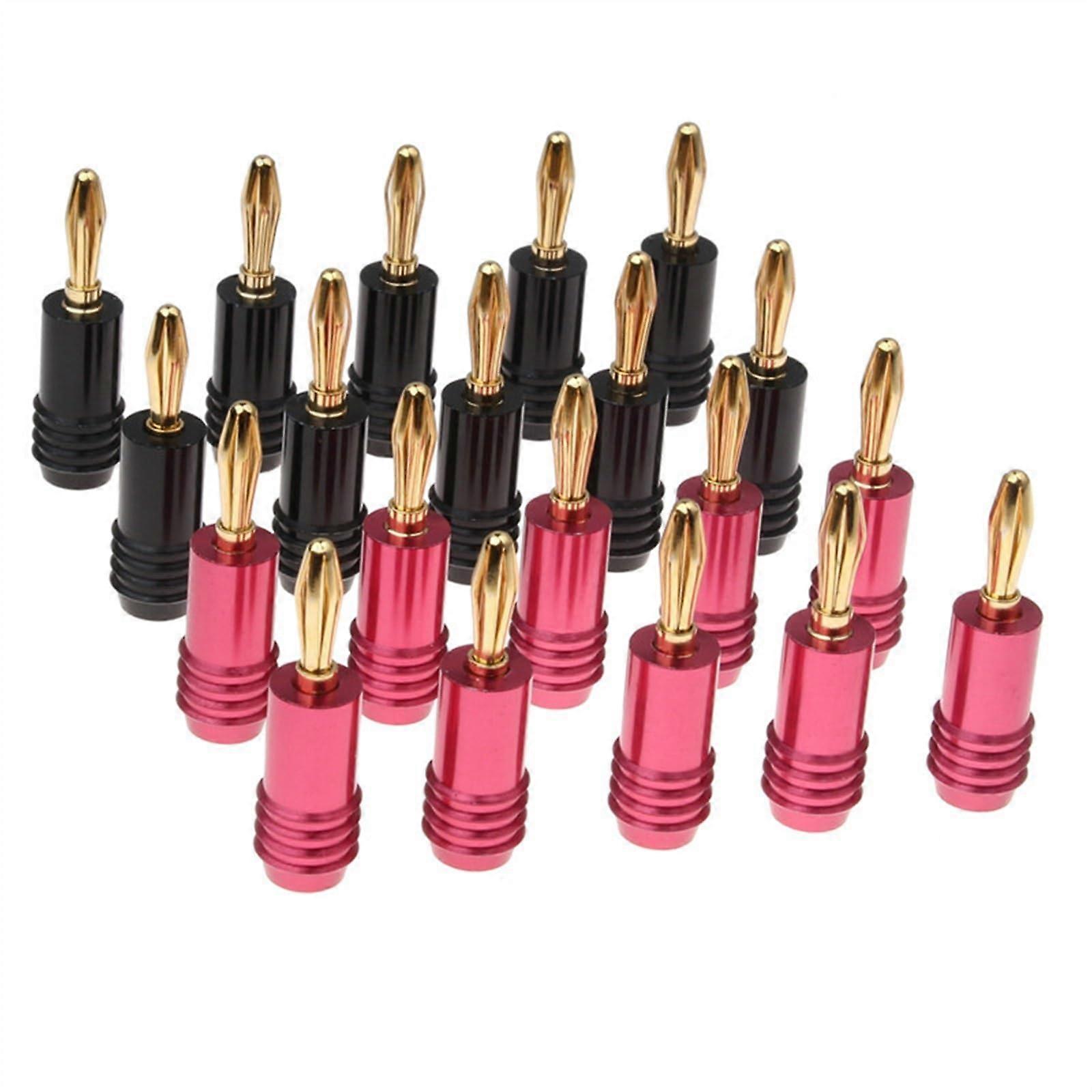 20pcs 24K Gold-Plated Copper Banana Speaker Plug Connector Adapter Audio Banana Connectors for Speaker Wire Amplifiers