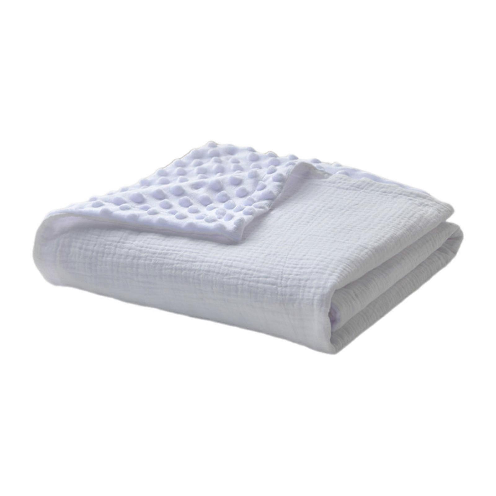 Newborns Baby Blanket with Bean Dots, Bath Towel for Infants Soft and Comfortable Swaddles Wrap with Dotted Backing