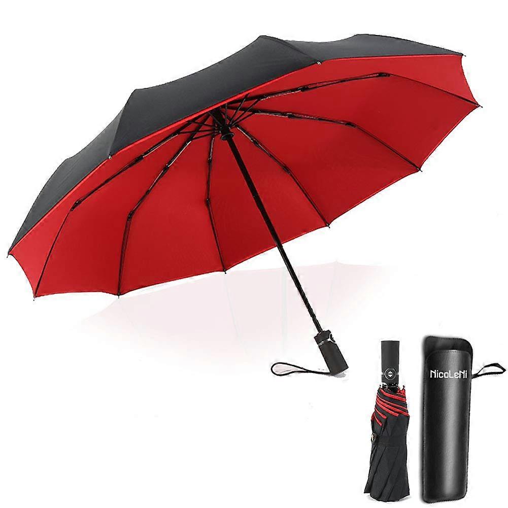 Folding Umbrellas Compact Travel Size Windproof Design Waterproof Fabric Lightweight for Men and Women